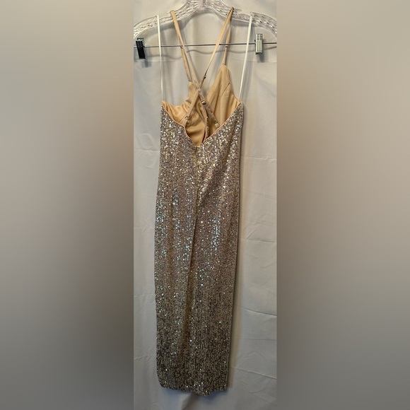 NWT Baltic Born Annabel Sequin Midi Dress Size XS Ivory Sequins Lined Stretch - Picture 10 of 16